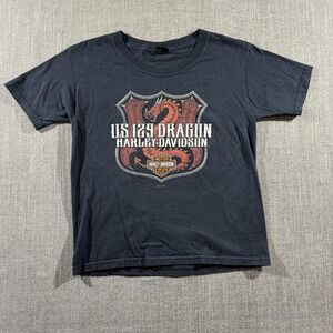 Harley Davidson Shirt Youth Medium Dragon Tail Tennessee Motorcycle 2019 Black